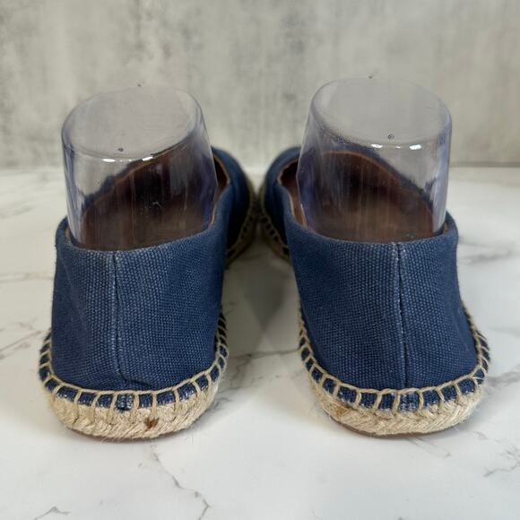 J Crew Shoes Dark Blue Womens 8.5 Embroidered Tropical Fruits Slip On Espadrille - Picture 5 of 9